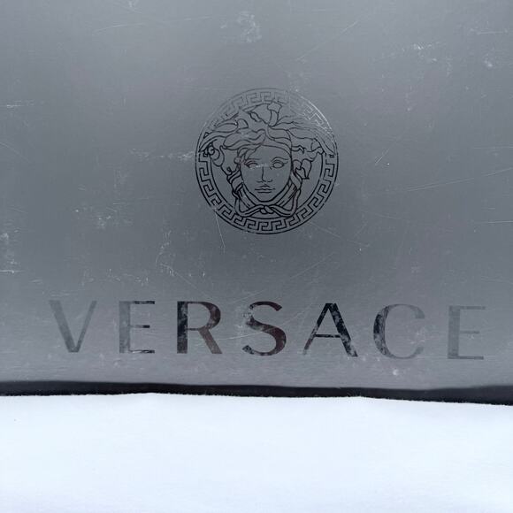 VERSACE Platform Sandals Zoccolo Vitellino T140 EU 40 US 10 Black Leather Heels - Picture 12 of 14